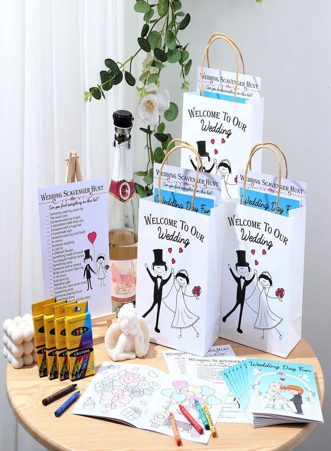 Mooliwe 96 Pcs Wedding Activity Set Include 24 Coloring Books 24 Favor Bags 24 Crayons 24 Scavenger Hunt Sheets for Wedding Activities Game Favor Entertainment Party Supplies - Image 4